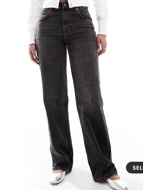 ASOS DESIGN Tall low rise baggy jeans in washed black
